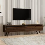 Έπιπλο τηλεόρασης Paris Megapap χρώμα καρυδί 160x25x35εκ. - Image 2