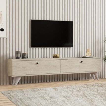 Βρες το Έπιπλο τηλεόρασης Paris Megapap χρώμα travertine 160x25x35εκ. σε μοναδική τιμή στο clickforshop.gr