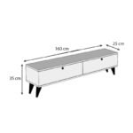 Έπιπλο τηλεόρασης Paris Megapap χρώμα travertine 160x25x35εκ. - Image 4
