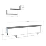 Έπιπλο τηλεόρασης Matera Megapap χρώμα λευκό 150x31,5x41,6εκ. - Image 4