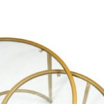 Τραπεζάκι σαλονιού σετ 2 τμχ Vetro Megapap μέταλλο - γυαλί χρώμα χρυσό Ø60x43εκ. - Image 3