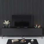 Έπιπλο τηλεόρασης Lord Megapap χρώμα μαύρο 180x30x47εκ. - Image 2