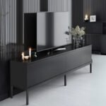 Έπιπλο τηλεόρασης Lord Megapap χρώμα μαύρο 180x30x47εκ. - Image 3