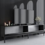 Έπιπλο τηλεόρασης Lord Megapap χρώμα μαύρο 180x30x47εκ. - Image 4