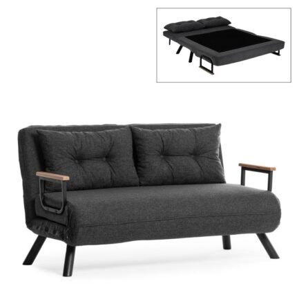 Βρες το Καναπές - κρεβάτι Sando Megapap διθέσιος υφασμάτινος χρώμα ανθρακί 133x78x78εκ. σε μοναδική τιμή στο clickforshop.gr