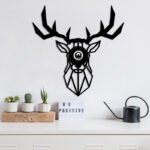 Απλίκα τοίχου Deer Megapap E27 MDF χρώμα μαύρο 55x12x55εκ. - Image 3