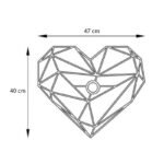 Απλίκα τοίχου Heart Megapap E27 MDF χρώμα μαύρο 47x12x40εκ. - Image 5