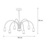 Φωτιστικό οροφής Samba Megapap E27 μεταλλικό εξάφωτο χρώμα μαύρο Ø68x50εκ. - Image 4