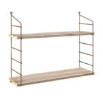 Ραφιέρα τοίχου Armoni Megapap χρώμα sacramento oak - καφέ μέταλλο 72x20x58εκ. - Image 3