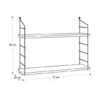 Ραφιέρα τοίχου Armoni Megapap χρώμα sacramento oak - καφέ μέταλλο 72x20x58εκ. - Image 4