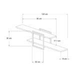 Ραφιέρα τοίχου Mone Megapap χρώμα λευκό - μαύρο 120x18x30εκ. - Image 4