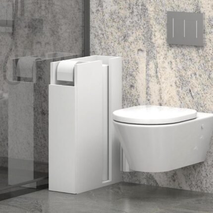 Βρες το Ντουλάπι μπάνιου Paper Megapap χρώμα λευκό 17x42x66εκ. σε μοναδική τιμή στο clickforshop.gr