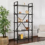 Βρες το Βιβλιοθήκη Elysian Megapap χρώμα black wood 90x33