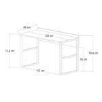 Γραφείο εργασίας Rana Megapap χρώμα καρυδί - μαύρο 120x60x78,8εκ. - Image 5