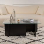 Τραπεζάκι σαλονιού Vetrino Megapap γυάλινο χρώμα black wood 105x65x40εκ. - Image 3