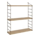 Ραφιέρα τοίχου Armoni Megapap χρώμα sapphire oak - καφέ μέταλλο 72x20x85εκ. - Image 3