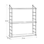 Ραφιέρα τοίχου Armoni Megapap χρώμα sapphire oak - καφέ μέταλλο 72x20x85εκ. - Image 4