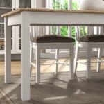 Τραπέζι Fira Megapap χρώμα λευκό - φυσικό οξιάς 180x90x78εκ. - Image 4