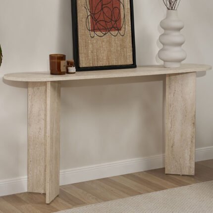 Βρες το Κονσόλα Sira Megapap χρώμα travertine 150x35x75εκ. σε μοναδική τιμή στο clickforshop.gr