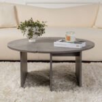 Τραπεζάκι σαλονιού σετ 2 τμχ Moira Megapap χρώμα γκρι σκυροδέματος Ø90x41εκ. - Image 5