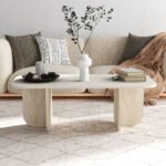 Τραπεζάκι σαλονιού Becaj Megapap χρώμα sandstone - travertine 120x60x41,4εκ. - Image 3