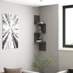 Ραφιέρα τοίχου γωνιακή Zikzak Megapap χρώμα ανθρακί 25x25x105,4εκ. - Image 3