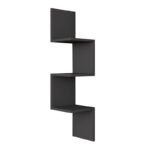 Ραφιέρα τοίχου γωνιακή Zikzak Megapap χρώμα ανθρακί 25x25x105,4εκ. - Image 4