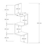 Ραφιέρα τοίχου γωνιακή Zikzak Megapap χρώμα ανθρακί 25x25x105,4εκ. - Image 5