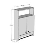 Ντουλάπι μπάνιου επιτοίχιο Ela Megapap χρώμα sapphire oak 60x15x87εκ. - Image 3