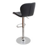 Σκαμπό μπαρ Dolores Megapap με ρυθμιζόμενο ύψος PU μαύρο - βάση χρωμίου 45,5x38x89/109εκ. - Image 3