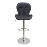 Σκαμπό μπαρ Dolores Megapap με ρυθμιζόμενο ύψος PU μαύρο - βάση χρωμίου 45,5x38x89/109εκ. - Image 4