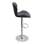 Σκαμπό μπαρ Dolores Megapap με ρυθμιζόμενο ύψος PU μαύρο - βάση χρωμίου 45,5x38x89/109εκ. - Image 5