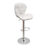 Βρες το Σκαμπό μπαρ Dolores Megapap με ρυθμιζόμενο ύψος PU λευκό - βάση χρωμίου 45