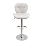 Σκαμπό μπαρ Dolores Megapap με ρυθμιζόμενο ύψος PU λευκό - βάση χρωμίου 45,5x38x89/109εκ. - Image 4