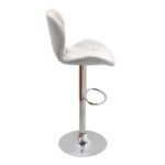 Σκαμπό μπαρ Dolores Megapap με ρυθμιζόμενο ύψος PU λευκό - βάση χρωμίου 45,5x38x89/109εκ. - Image 5