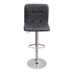 Σκαμπό μπαρ Carmelo Megapap με ρυθμιζόμενο ύψος PU μαύρο - βάση χρωμίου 45x42x90/113εκ. - Image 4