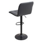 Σκαμπό μπαρ Carmelo Megapap με ρυθμιζόμενο ύψος PU μαύρο - βάση μαύρο ματ 45x42x90/113εκ. - Image 3