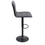 Σκαμπό μπαρ Carmelo Megapap με ρυθμιζόμενο ύψος PU μαύρο - βάση μαύρο ματ 45x42x90/113εκ. - Image 5