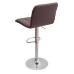 Σκαμπό μπαρ Carmelo Megapap με ρυθμιζόμενο ύψος PU καφέ - βάση χρωμίου 45x42x90/113εκ. - Image 3