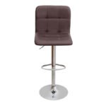 Σκαμπό μπαρ Carmelo Megapap με ρυθμιζόμενο ύψος PU καφέ - βάση χρωμίου 45x42x90/113εκ. - Image 4