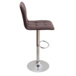 Σκαμπό μπαρ Carmelo Megapap με ρυθμιζόμενο ύψος PU καφέ - βάση χρωμίου 45x42x90/113εκ. - Image 5