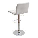 Σκαμπό μπαρ Carmelo Megapap με ρυθμιζόμενο ύψος PU λευκό - βάση χρωμίου 45x42x90/113εκ. - Image 3