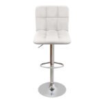 Σκαμπό μπαρ Carmelo Megapap με ρυθμιζόμενο ύψος PU λευκό - βάση χρωμίου 45x42x90/113εκ. - Image 4