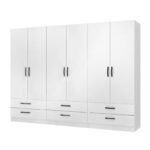 Βρες το Ντουλάπα ρούχων Ricardo Megapap εξάφυλλη με συρτάρια χρώμα λευκό 240x51