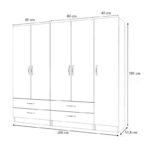 Ντουλάπα ρούχων Ricardo Megapap πεντάφυλλη με συρτάρια χρώμα ανθρακί 200x51,8x181εκ. - Image 5