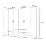 Ντουλάπα ρούχων Ricardo Megapap εξάφυλλη με συρτάρια χρώμα φυσικό οξιάς 240x51,8x181εκ. - Image 5