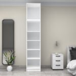 Ντουλάπα ρούχων Victoria Megapap μονόφυλλη με πατάρι χρώμα λευκό 50x60x240εκ. - Image 3