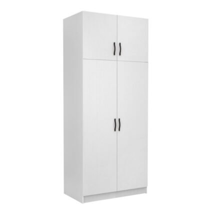 Βρες το Ντουλάπα ρούχων Victoria Megapap δίφυλλη με πατάρι χρώμα λευκό 100x60x240εκ. σε μοναδική τιμή στο clickforshop.gr