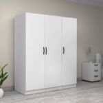 Ντουλάπα ρούχων Victoria Megapap τρίφυλλη χρώμα λευκό 150x60x181εκ. - Image 4