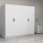 Ντουλάπα ρούχων Victoria Megapap τετράφυλλη χρώμα λευκό 200x60x181εκ. - Image 4